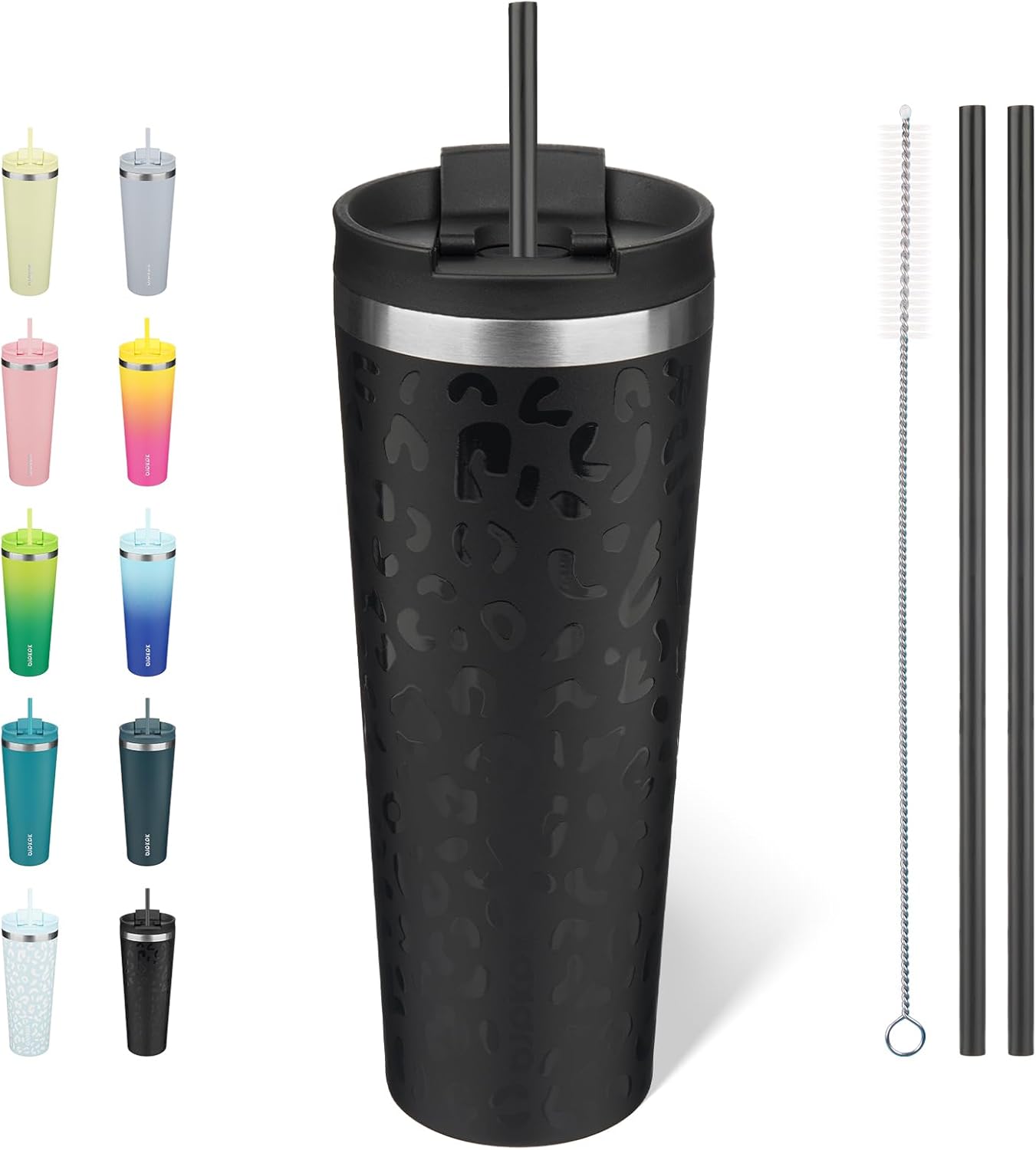 BJPKPK - Vaso de acero inoxidable con aislamiento, tapa y pajilla, taza de café para viaje, de 18 onzas, diseño de laguna