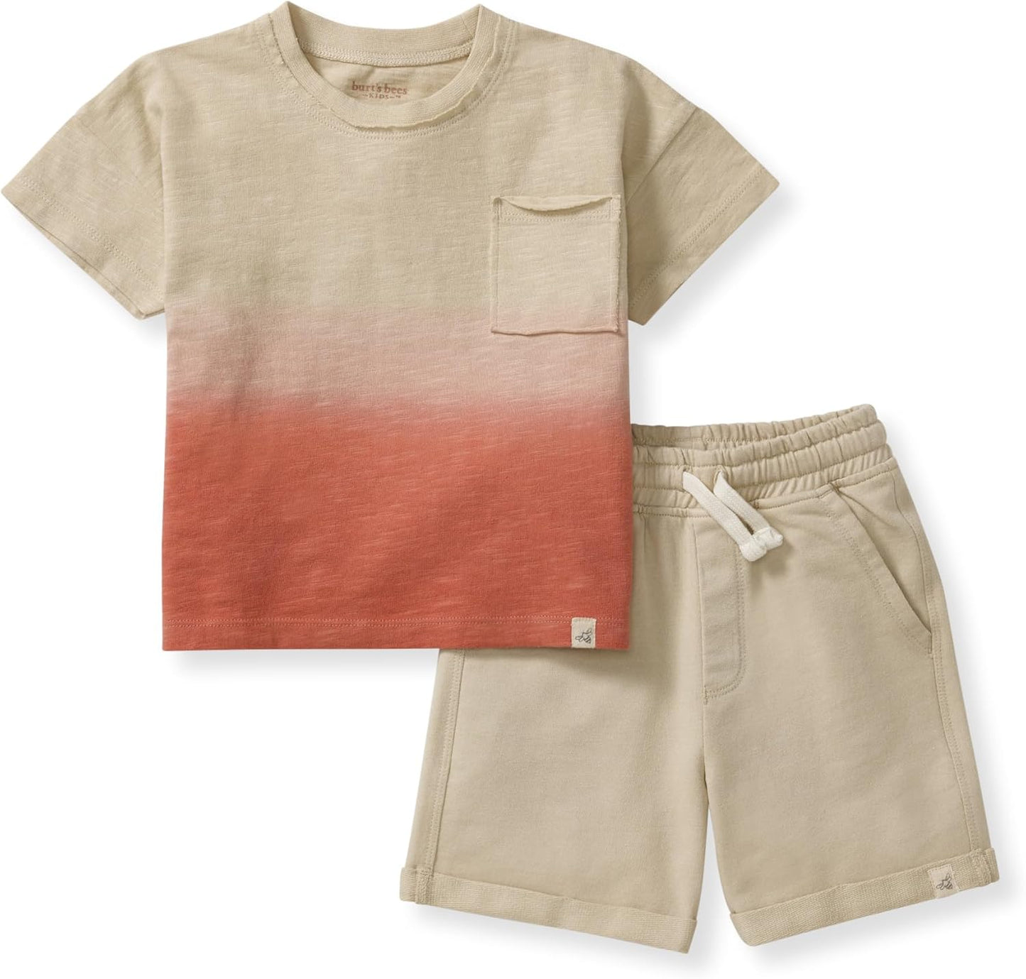 Burt's Bees Baby conjunto de camisa y pantalón para bebé niño, conjunto de camiseta de manga larga y pantalón, 100% algodón orgánico