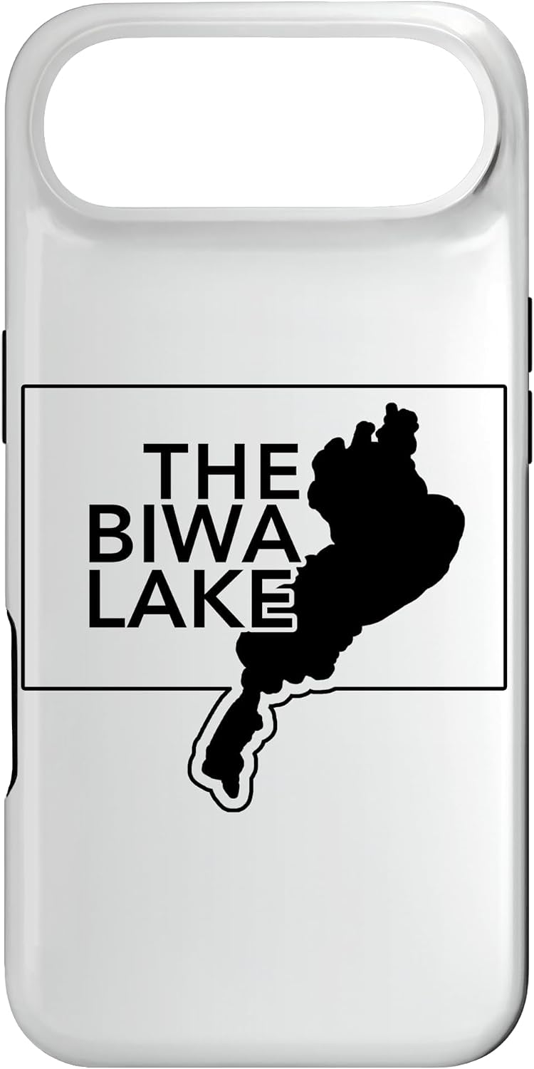 THE BIWA LAKE 琵琶湖 滋賀 地図【47都道府県】ジモTティ JIMO-T 地元愛 お土産 プレゼント 面白 スマホケース iPhone 16 Plus 用