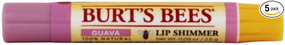 Burt's Bees Brillo de labios, ciruela, 0.09 onzas cada uno (paquete económico de 5)