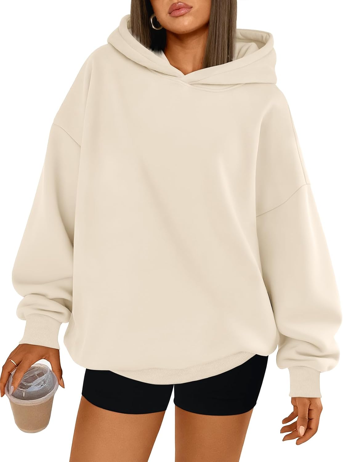 Trendy Queen Sudaderas con capucha de gran tamaño para mujer | Soft Fleece Pullover In A Relaxed, Oversized Fit. Suitable For College Outfits, Trendy Streetwear, And Daily Home Wear