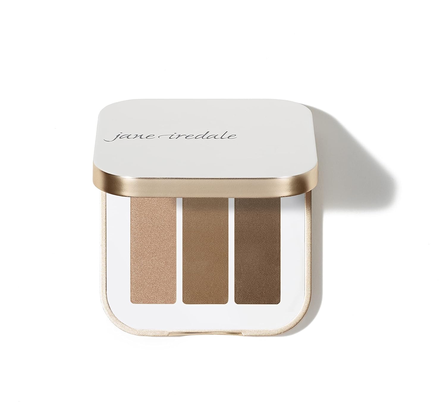 Sombra de ojos PurePressed triple de jane iredale, color mineral altamente pigmentado, fórmula de larga duración y resistente a arrugas, segura para ojos sensibles