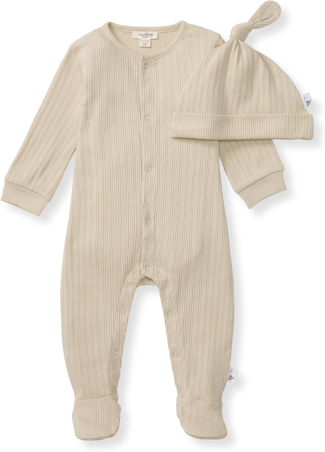 Burt's Bees Baby - Mameluco para bebés niñas, 100% algodón orgánico, overol de una pieza