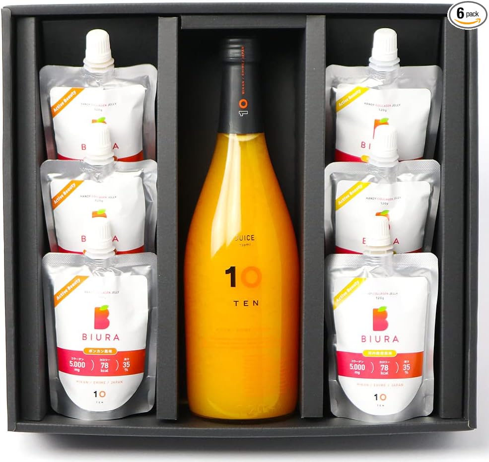 TP561GI 10FACTORY Gift Ehime Mandarin Juice, Ehime Mikan, 100% Juice, 10 Bottles (6.8 fl oz (200 ml), Set of 10 Types, Boxed, Wrapped, Compatible with Iron Paper, Tote Bag Included, High Quality, No Additives, Made in Japan, For Home Celebrations