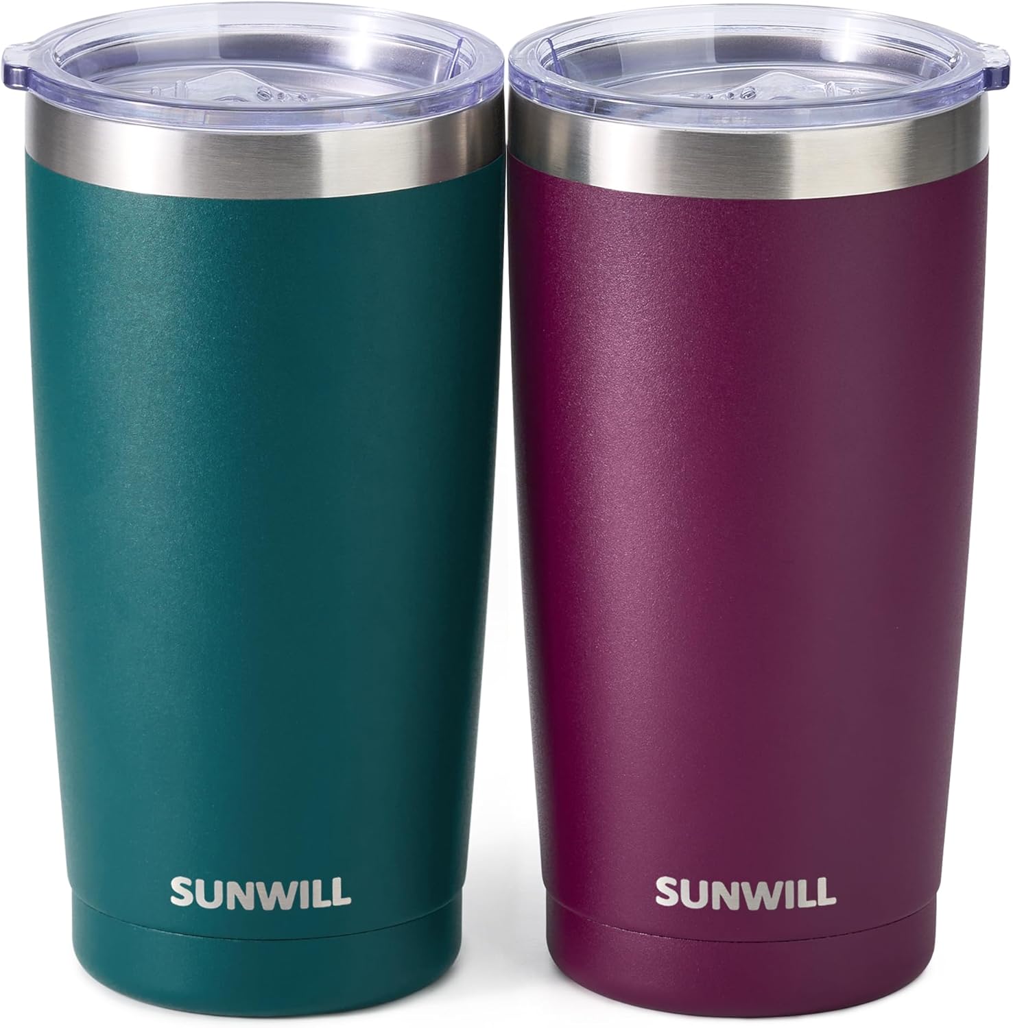 SUNWILL Vaso de café de viaje de 20 onzas, taza aislada con tapa, taza de acero inoxidable para exteriores, recubrimiento en polvo, color azul rey