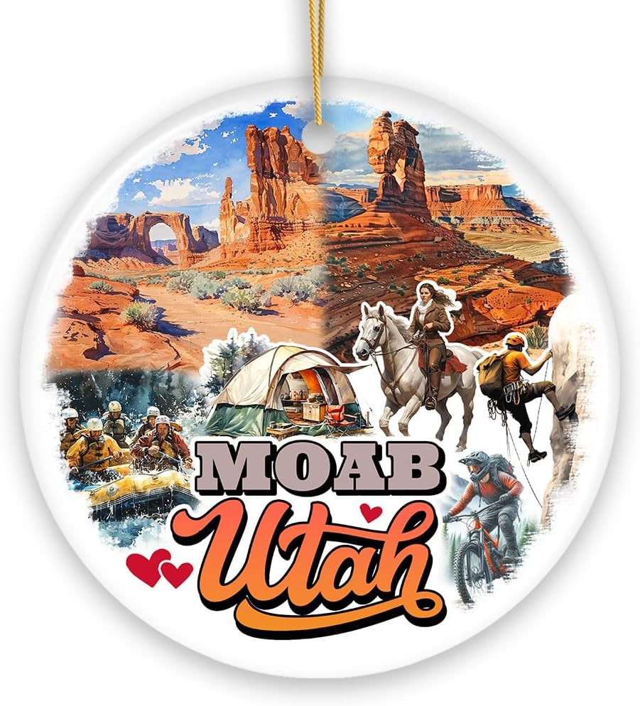 Adorno de cerámica de la ciudad del parque culturalmente artístico, recuerdo de Navidad de Utah (versión 1)