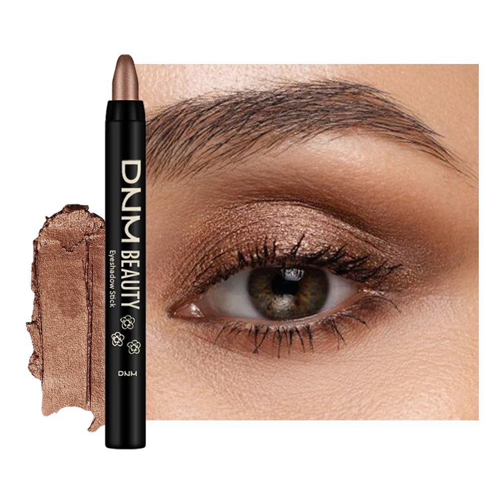 Juego de 8 piezas de barras iluminadoras de sombra de ojos en crema, champán perla gris topo bronce cacao piedra masilla amatista ahumada con brillo mate, lápiz delineador de ojos, barra aplicadora