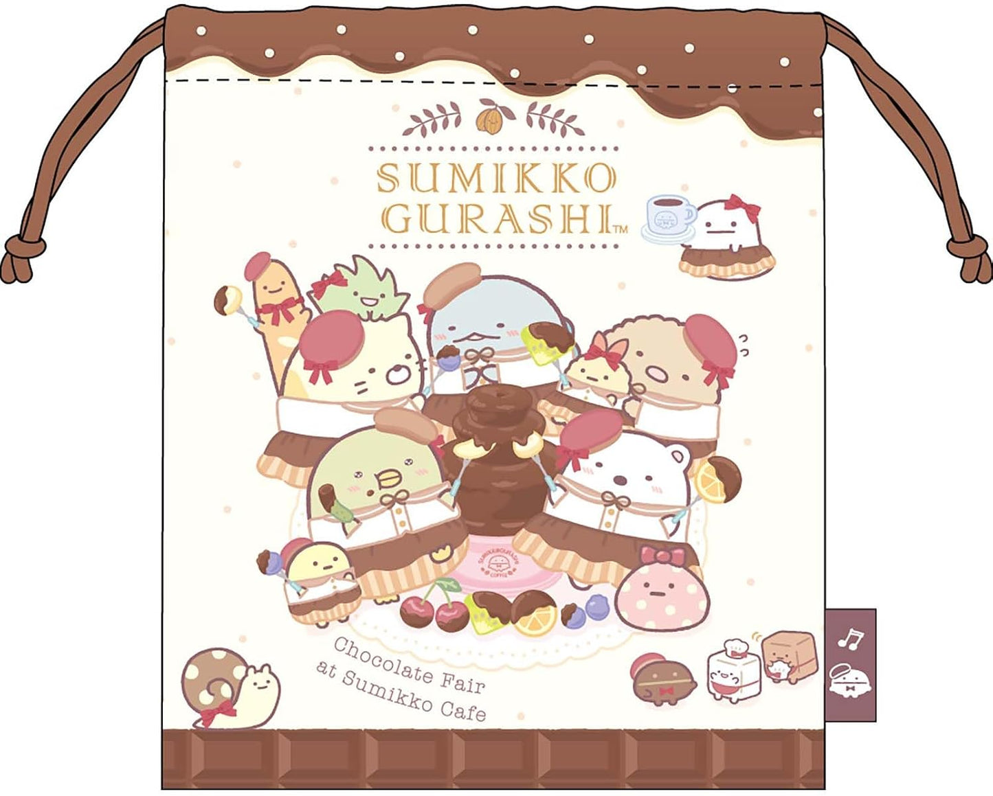 J's Planning Sanrio Drawstring Bag, Kuromi Trend, H8.3 x W7.1 inches (21 x 18 cm) FRK958