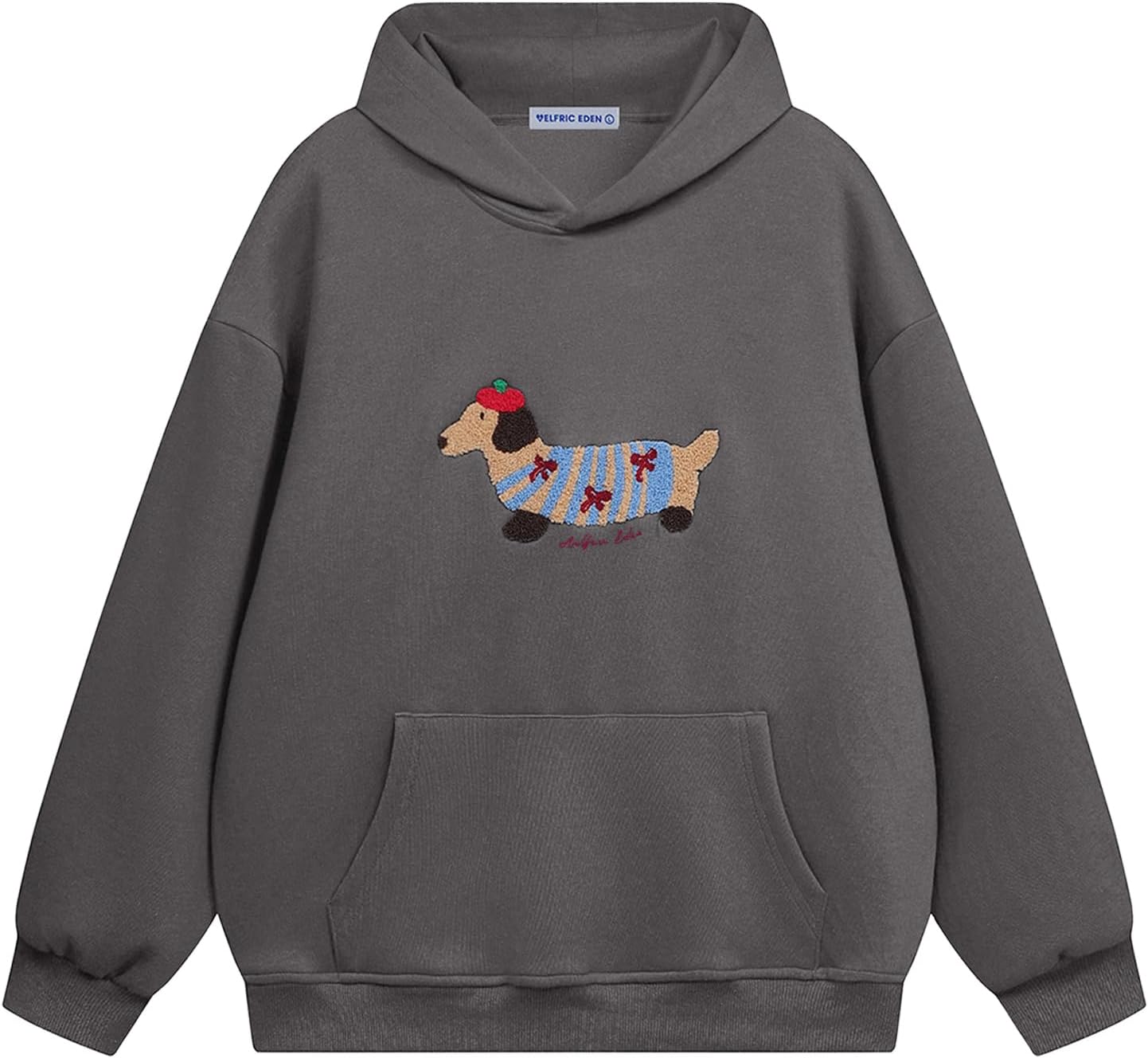 Aelfric Eden sudadera con capucha de perro de dibujos animados para parejas, sudadera con capucha de manga larga, sudaderas holgadas 2025