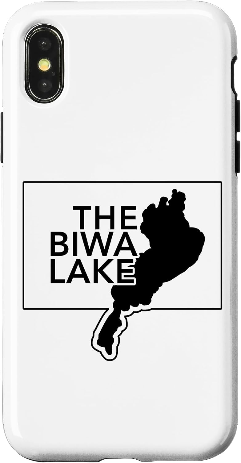THE BIWA LAKE 琵琶湖 滋賀 地図【47都道府県】ジモTティ JIMO-T 地元愛 お土産 プレゼント 面白 スマホケース iPhone 16 Plus 用