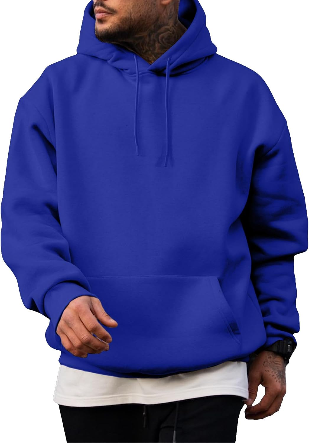JMIERR - Sudaderas con capucha de manga larga para hombre, estilo casual, con cordón en el cuello, de algodón | Cómodo suéter con forro polar, capucha con cordón ajustable, bolsillo canguro, ajuste regular, lavable a máquina
