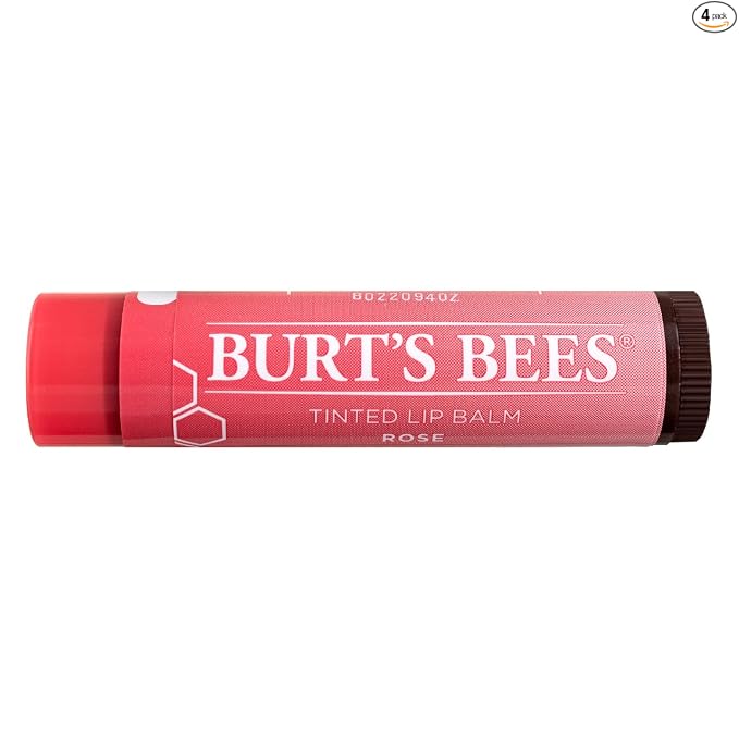 Burt's Bees Bálsamo labial de cera de abejas, hidratante labial con cera de abejas de origen responsable, sin tinte, tratamiento labial acondicionador natural, 1 tubo, 0.15 onzas.