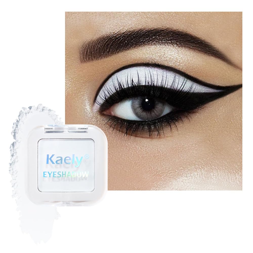 Kaely Maquillaje de sombra de ojos individual prensado, marrón nude claro mate altamente pigmentado, paleta de sombras de ojos monocromáticas altamente pigmentadas, mini sombra de ojos en polvo neutro impermeable, sombras para ojos, ligero mezclable, 13
