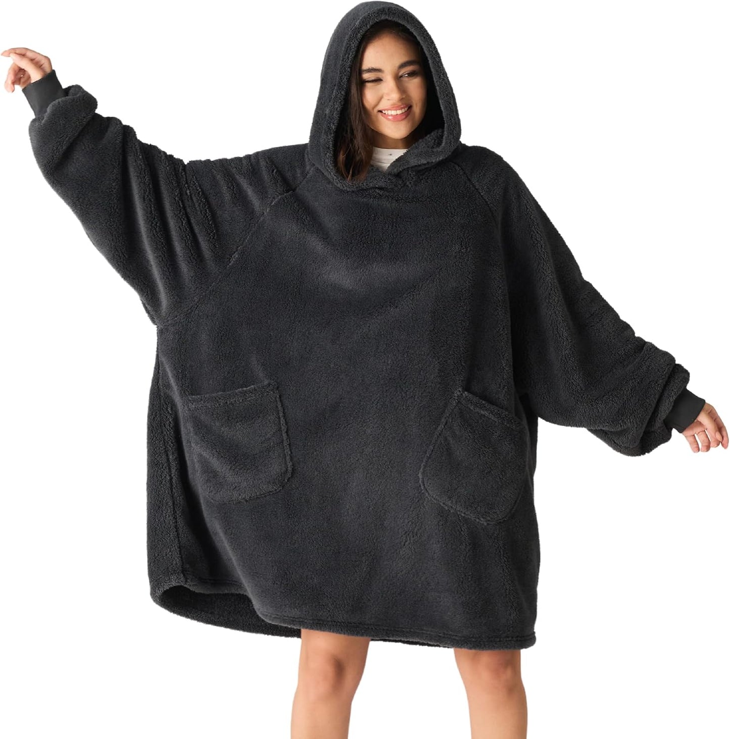 Bedsure Mantas Ponibles con Capucha, Regalos de Navidad para Mujeres, Esposa, Novia, Regalos de Cumpleaños Cálidos y Acogedores para Ella, Esposa, Sudadera Suave y Esponjosa, Mantas con Capucha de