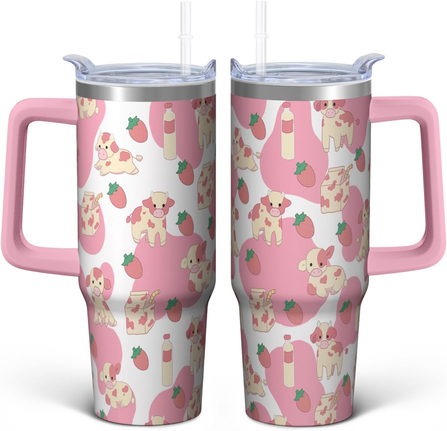 Vaso de mariposa con asa y pajita, botella de agua de viaje de 30 onzas con tapa, taza aislada de acero inoxidable, regalos de cumpleaños para mujeres amantes de los animales