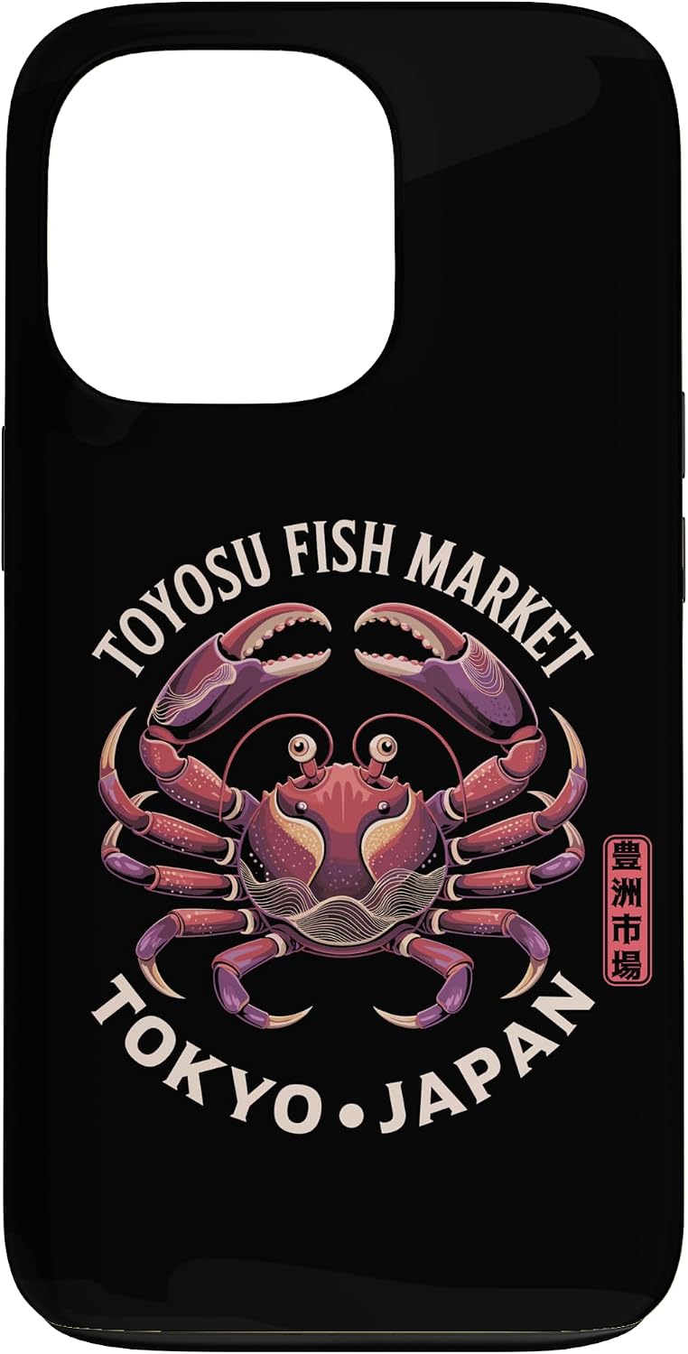 豊洲魚市場 東京ジャパン かに 漢字 お土産 スマホケース iPhone 15 Plus 用