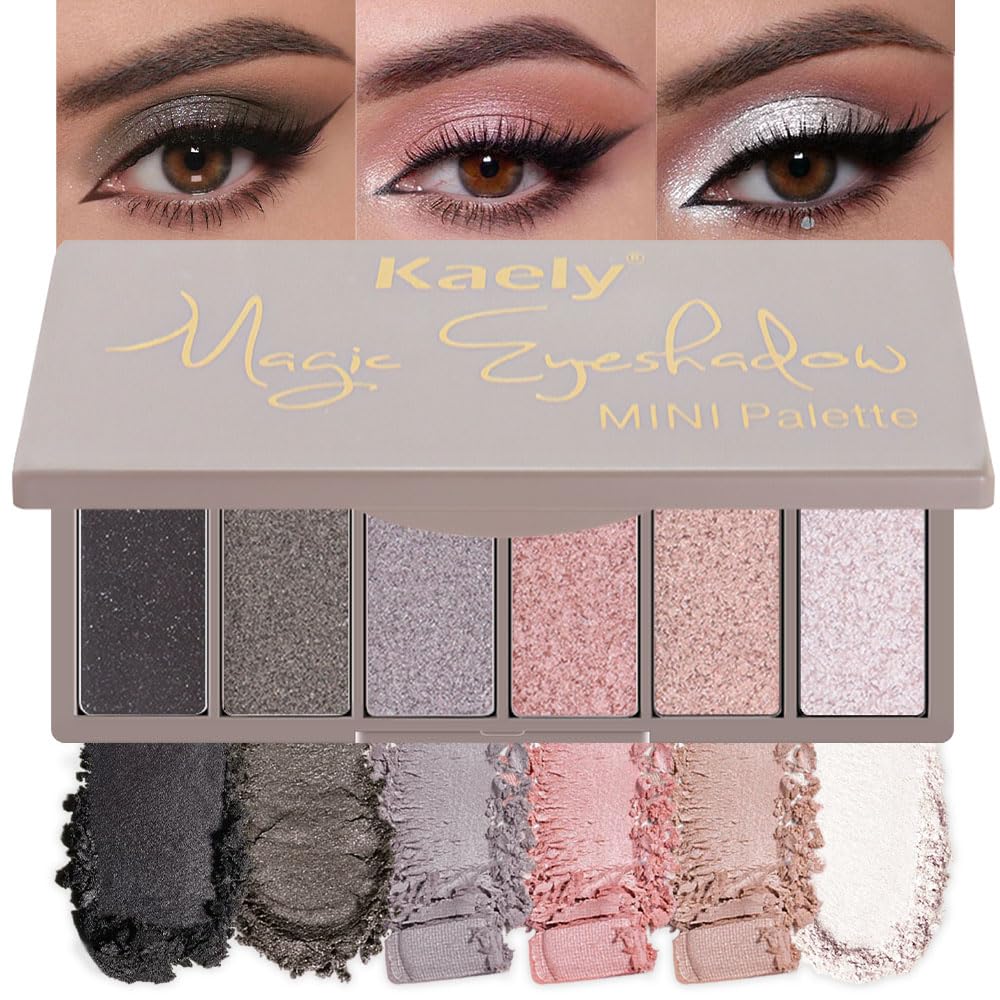 evpct - Paleta de sombra de ojos cuadrada en polvo mate marrón desnudo, rosa desnudo claro, marrón oscuro natural, sombra de ojos mate ahumada de alta pigmentación, mini paleta de maquillaje para