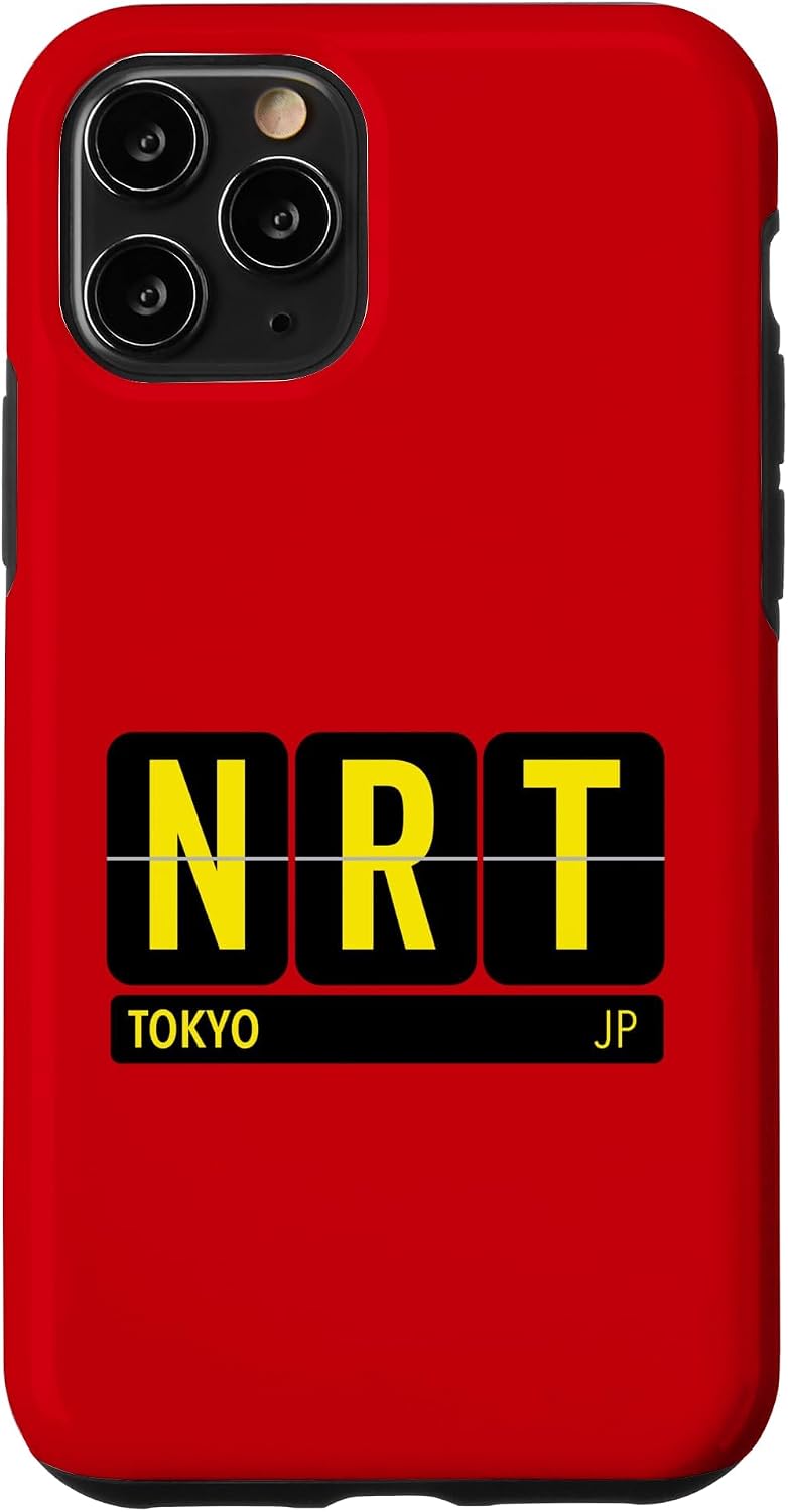 NRT 東京 日本 旅行 お土産 イエロー文字 スマホケース iPhone 11 用
