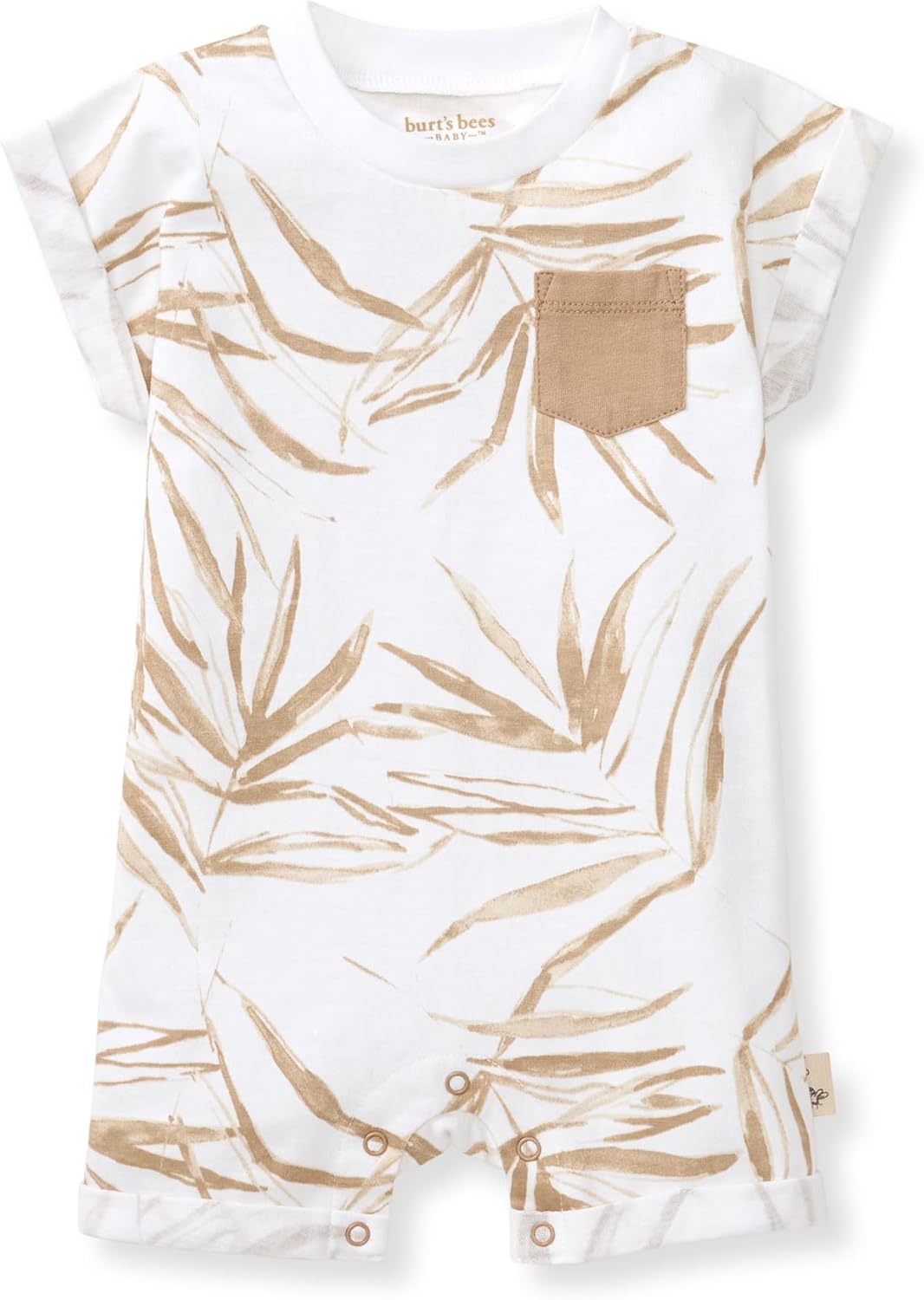 Burt's Bees Baby Conjunto de mameluco de manga corta para bebé, 100% algodón orgánico de una sola pieza y canastilla