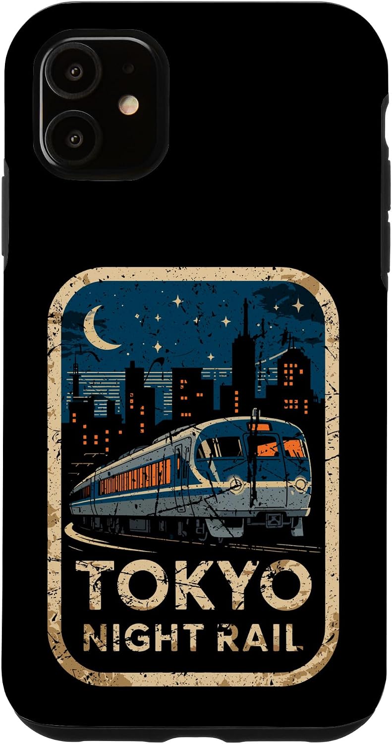 東京 夜行レール 日本 ビンテージ 都市列車 アニメ お土産 スマホケース iPhone 15 用