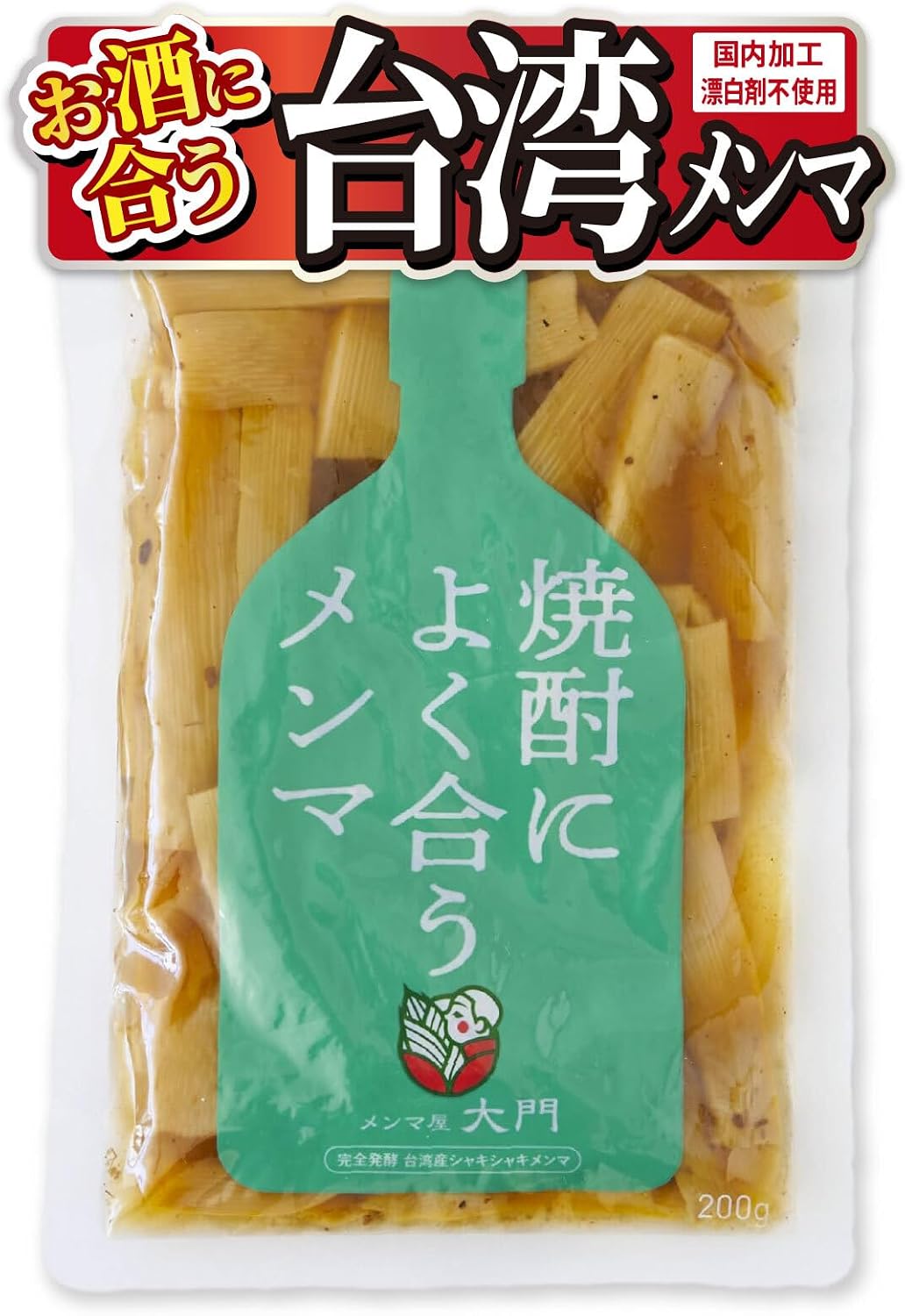 Menmaya Daimon Snacks, Goes Well with Highball, Menma 7.1 oz (200 g), Seafood Umami and Black Pepper Accented, Seasoned Extra Thick Meaty Texture, Fully Fermented Ingredients, No Bleach Used