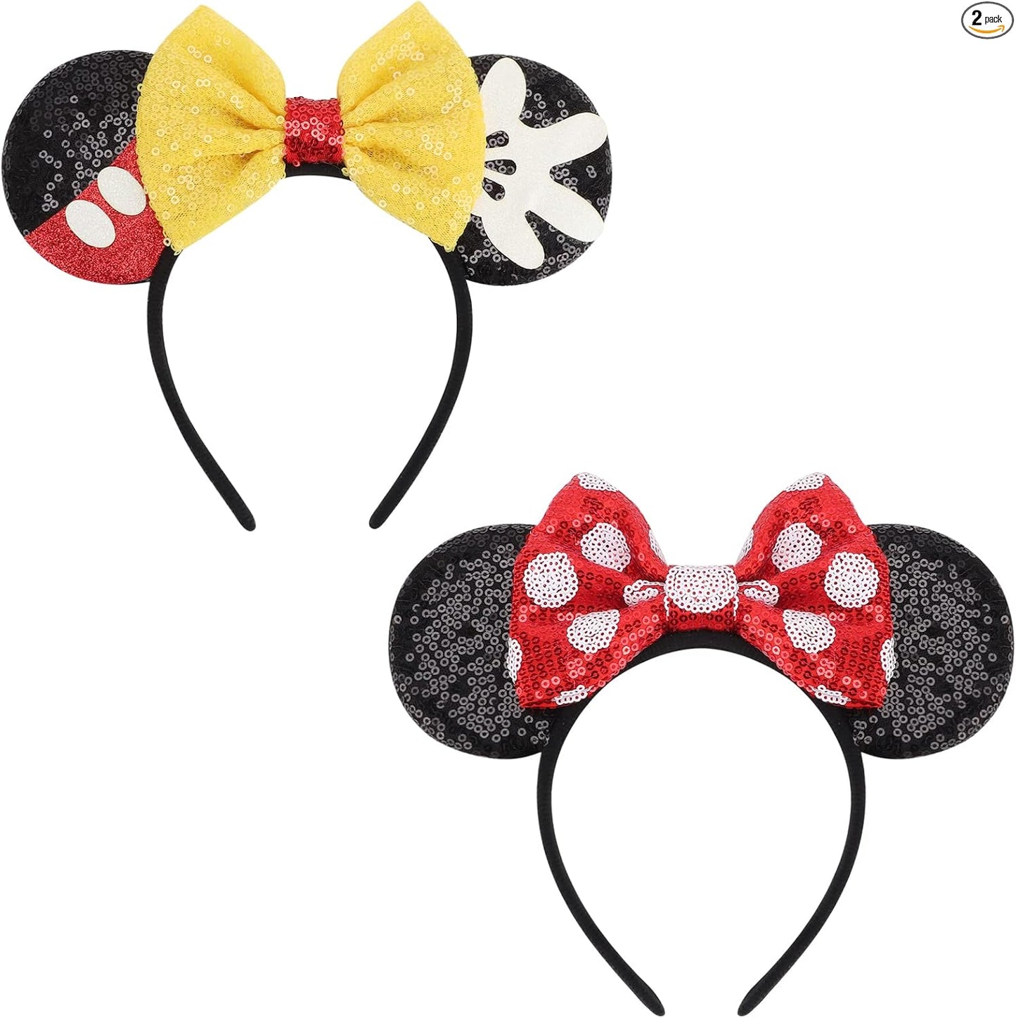 DRESHOW Mouse Ears Bow Headbands Sequins Party Decoration Cosplay Costume for Women