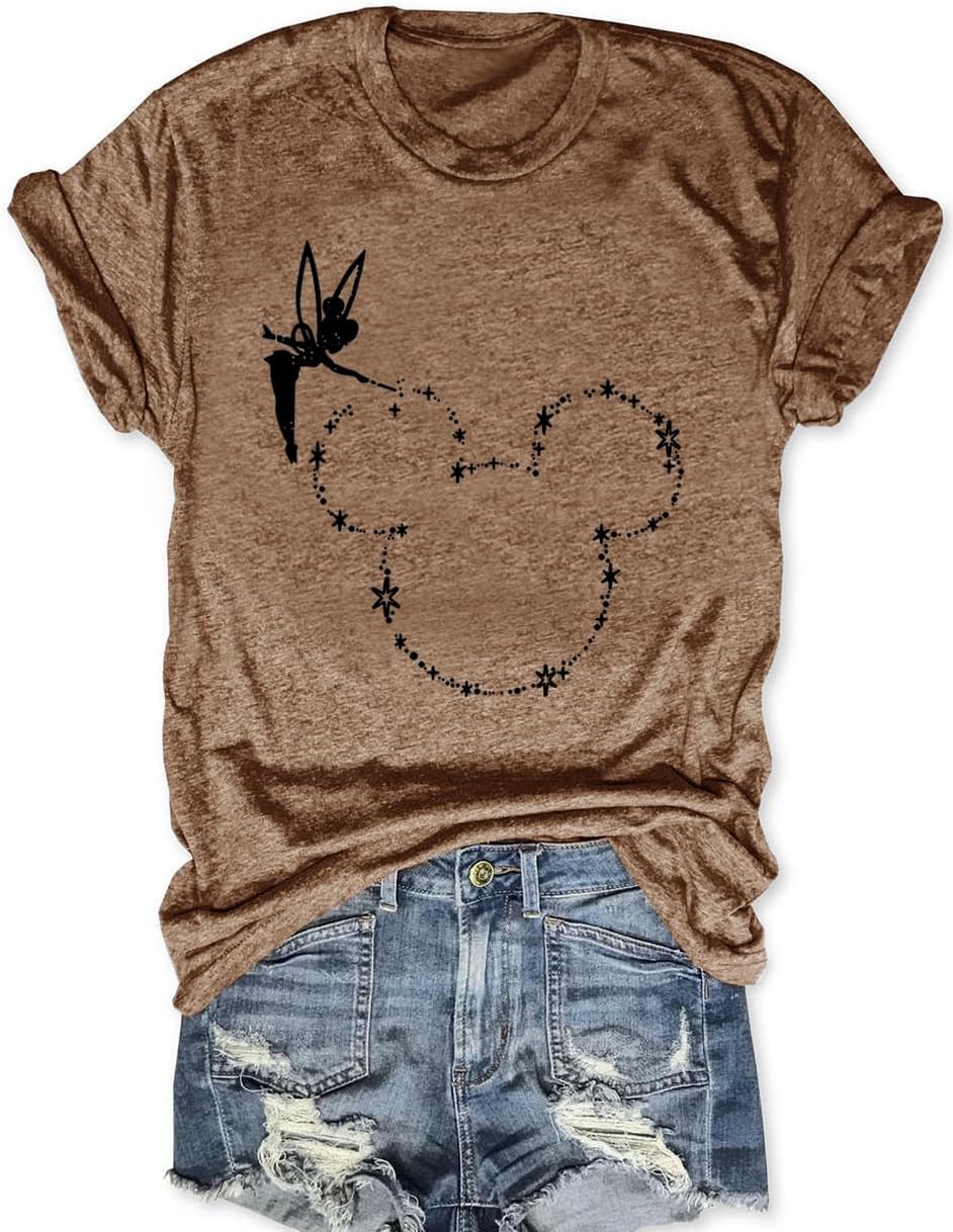 Magic Kingdom Castle - Camisa casual de manga corta para vacaciones, ropa bohemia para mujer, lindas camisetas de verano