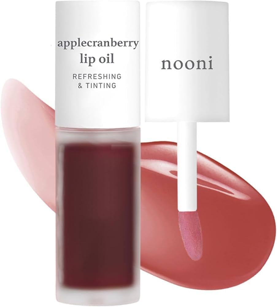 NOONI - Aceite coreano para labios, de larga duración, hidratante, revitalizante para labios secos, impermeable, relleno de calcetines para niñas adolescentes, 0.12 fl.oz, Appleplum