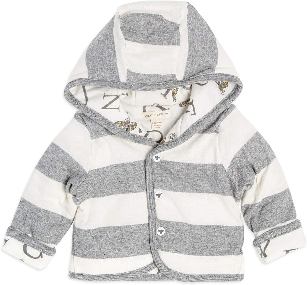 Burt's Bees Baby Unisex Jacket, Lightweight Zip-up Sweatshirt Hooded Coat or Vest, Organic Cotton