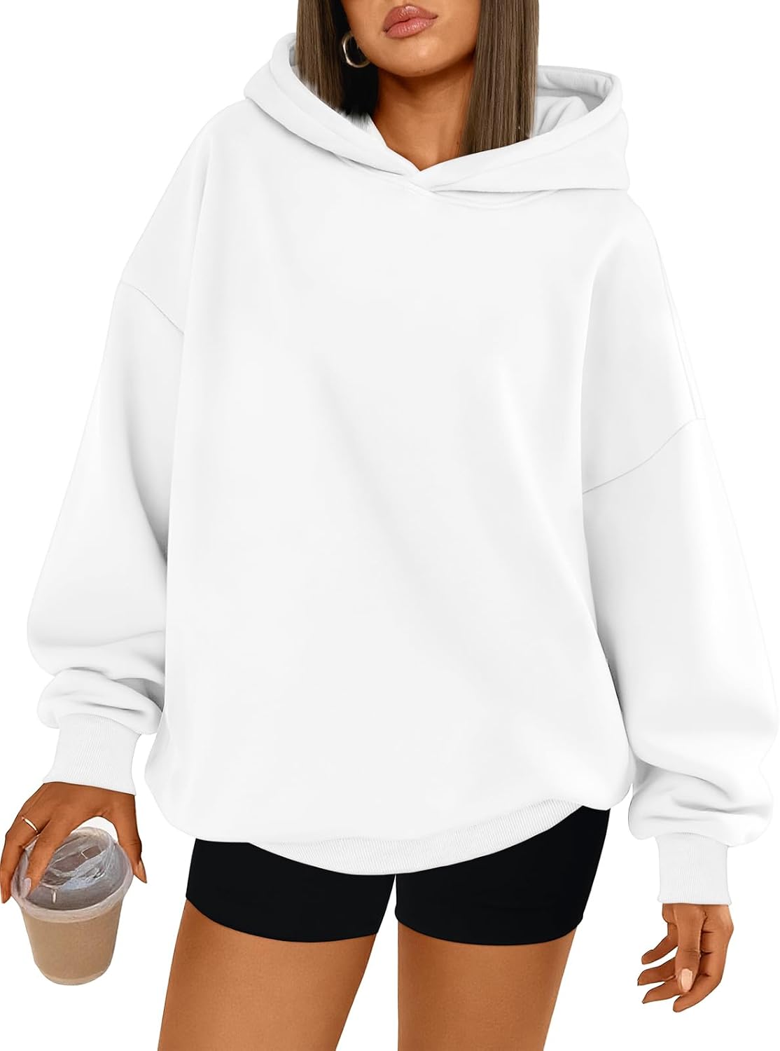 Trendy Queen Sudaderas con capucha de gran tamaño para mujer | Soft Fleece Pullover In A Relaxed, Oversized Fit. Suitable For College Outfits, Trendy Streetwear, And Daily Home Wear