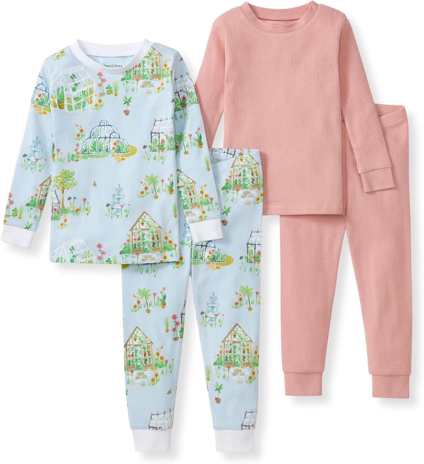 Burt's Bees Baby Pijama de algodón orgánico para niñas, conjunto de pijama para niños pequeños, 2 piezas
