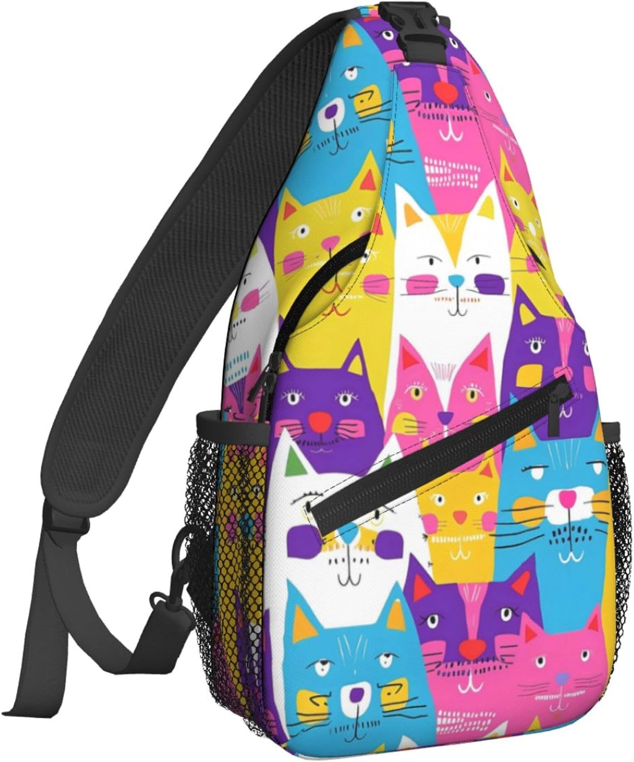 Famame Mochila bandolera para el pecho, bolsa de hombro, gimnasio, ciclismo, viajes, senderismo, mochila para hombres y mujeres, MultiColor37, Tamaño único