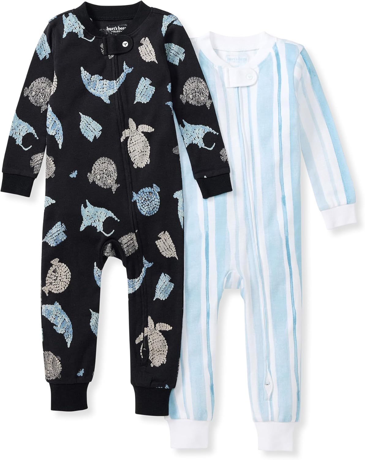 Burt's Bees Baby Unisex Footless Sleeper Pajama, 1-Pc Zip-Up Footie Pajama | Snug-fit organic cotton footless PJs features an easy 2-way zipper for easy nighttime changes