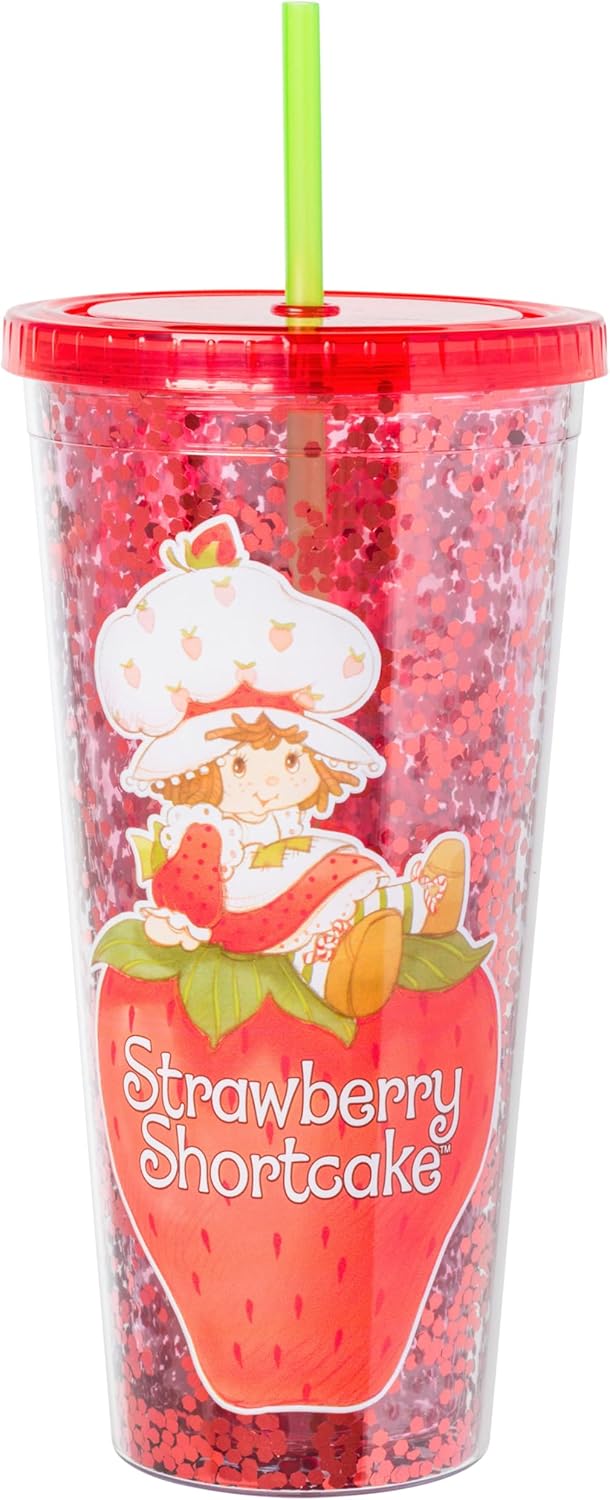Silver Buffalo Disney Lilo and Stitch Ohana - Vaso de plástico con tapa y pajilla, 32 onzas