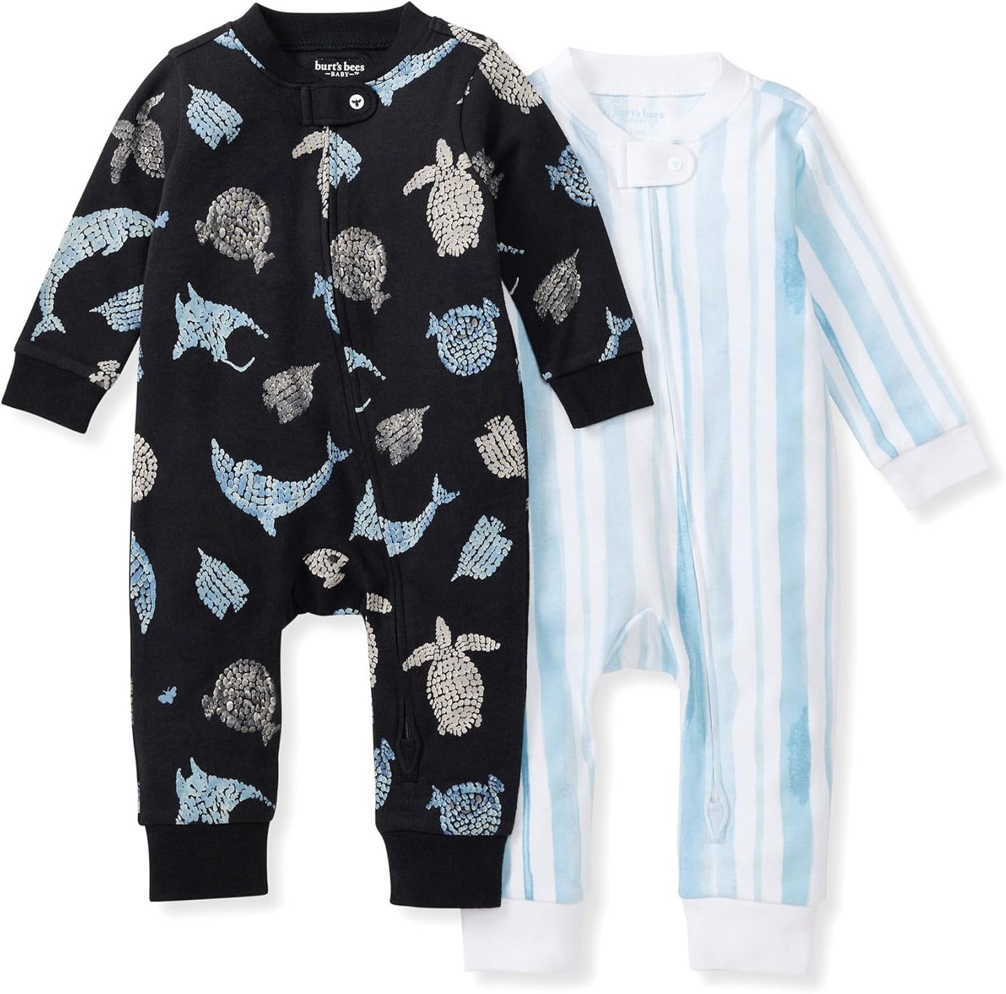 Burt's Bees Baby Pijama unisex para dormir y jugar, pijama de una pieza con cremallera sin pies | Soft organic cotton footed sleep & play features a loose, relaxed fit and 2-way zipper for easy nighttime changes