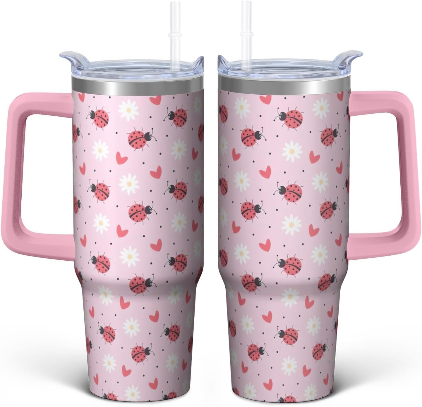 Vaso de mariposa con asa y pajita, botella de agua de viaje de 30 onzas con tapa, taza aislada de acero inoxidable, regalos de cumpleaños para mujeres amantes de los animales