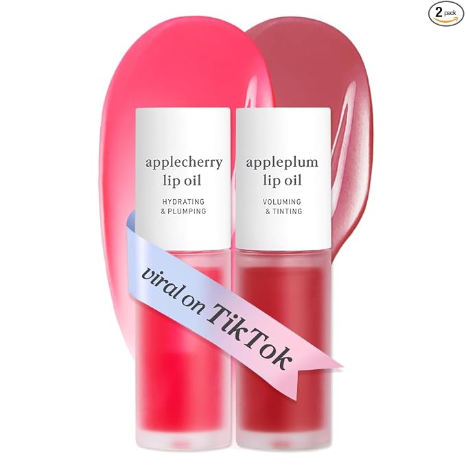 NOONI - Aceite coreano para labios, de larga duración, hidratante, revitalizante para labios secos, impermeable, relleno de calcetines para niñas adolescentes, 0.12 fl.oz, Appleplum