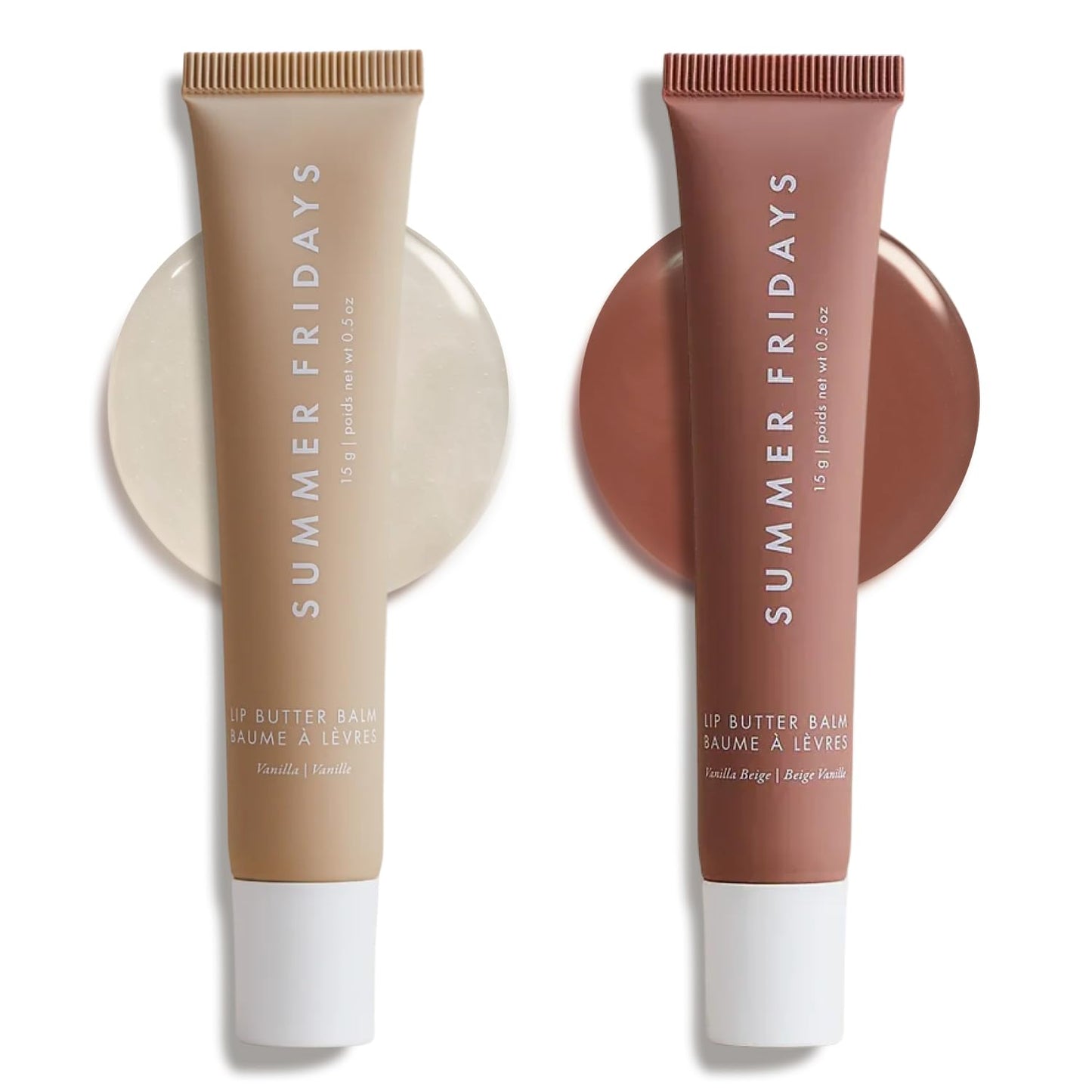 Summer Fridays Lip Butter Balm Sweet Pink Duo - Conditioning Tinted Lip Balm + Overnight Mask for Instant Shine + Color - With Hydrating Shea Butter - Strawberry Soft Serve + Birthday Cake (2 Count)