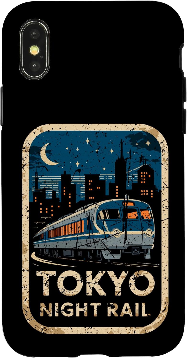 東京 夜行レール 日本 ビンテージ 都市列車 アニメ お土産 スマホケース iPhone 15 用