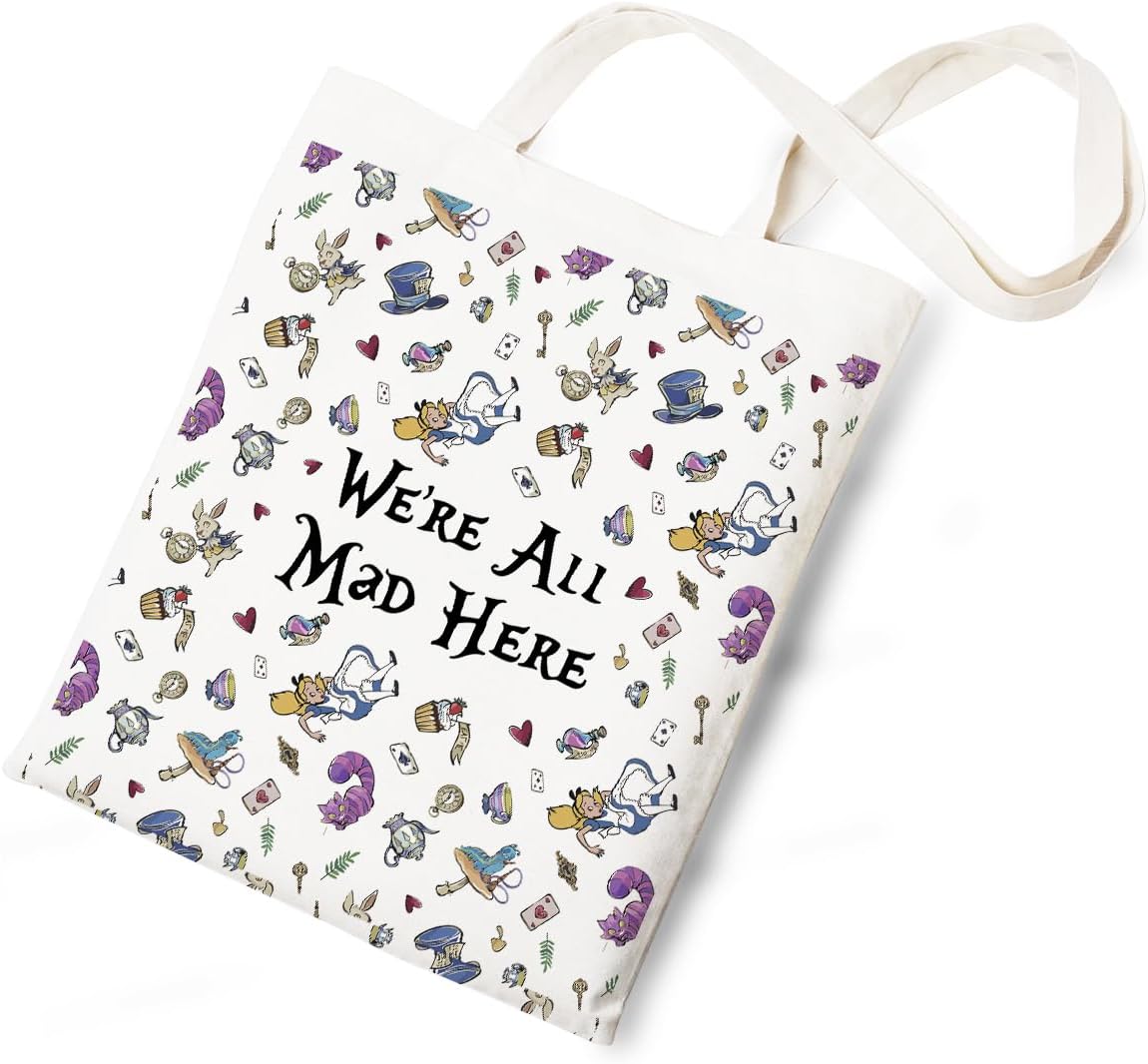 Silhouette of Alice Tote Bag Cotton Reusable Tote Shoulder Bag Fans Canvas Tote Bag For Gifts For Friends Fans
