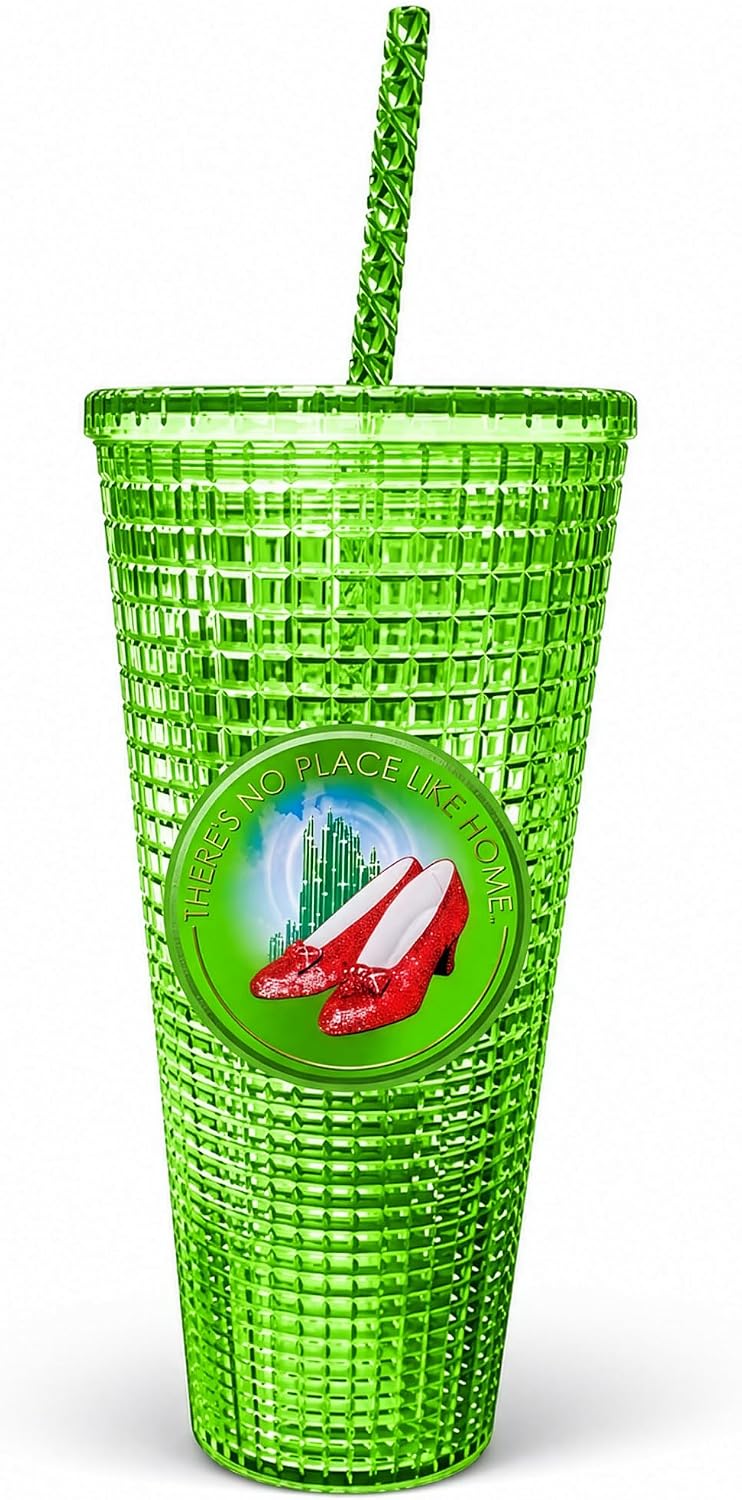 Spoontiques Peanuts Vaso de diamantes, 20 oz - Vaso texturizado con pajita, aislamiento de doble pared, sin BPA - Snoopy