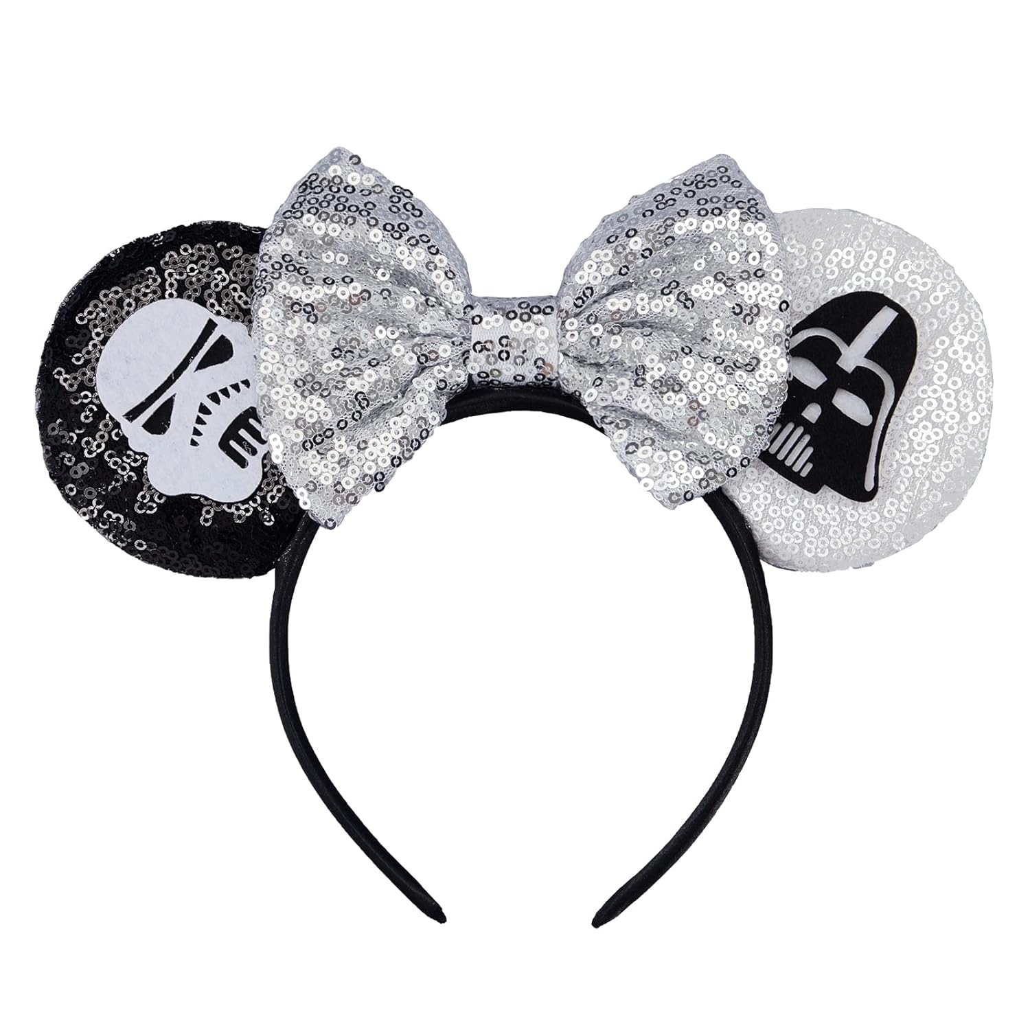 LYLIN Diadema con orejas de ratón, orejas de ratón azules con lazos de castillo para mujeres y niñas, accesorios para el cabello, orejas de parque, viajes, fiesta, cosplay, accesorios