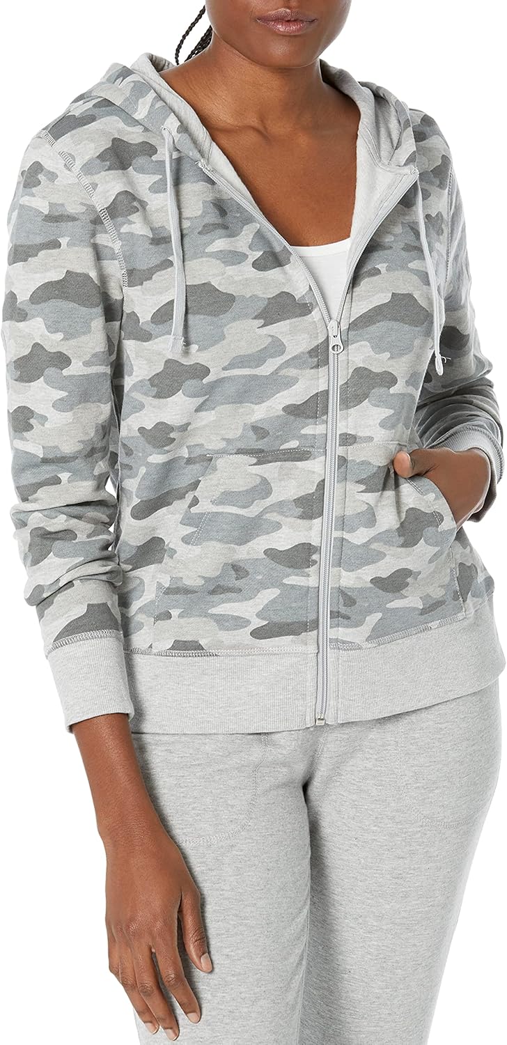 Essentials - Sudadera con capucha de felpa para mujer, con cremallera completa (disponible en tallas extragrandes)
