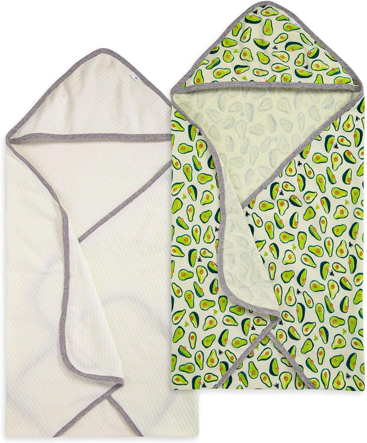Toalla orgánica con capucha de una sola capa para bebé de Burt's Bees Baby, Paquete de 2, Pequeños patos | Toalla con capucha de algodón 100% orgánico de rizo suave y absorbente que es duradera y suave, mide 29 x 29 pulgadas