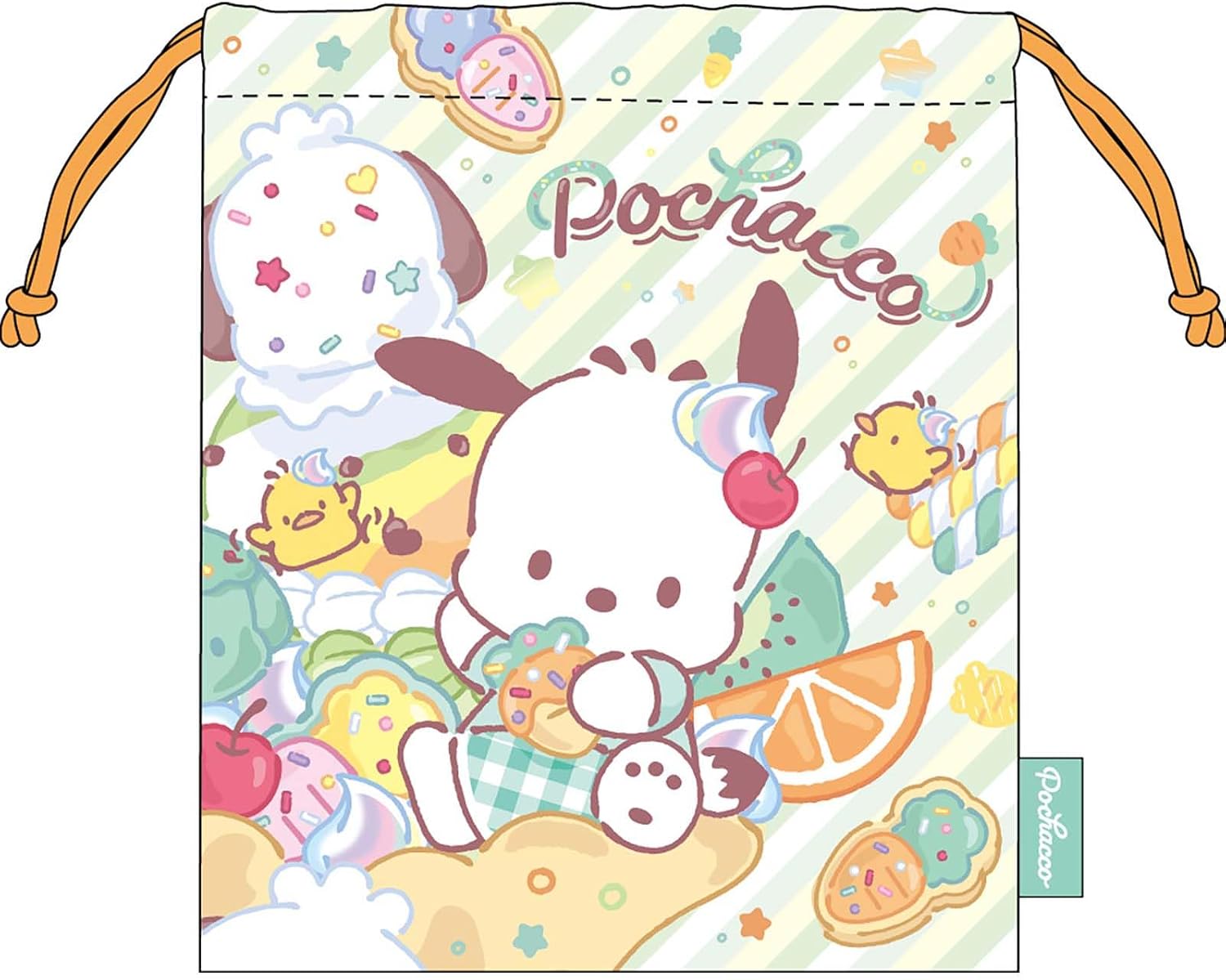 J's Planning Sanrio Drawstring Bag, Kuromi Trend, H8.3 x W7.1 inches (21 x 18 cm) FRK958
