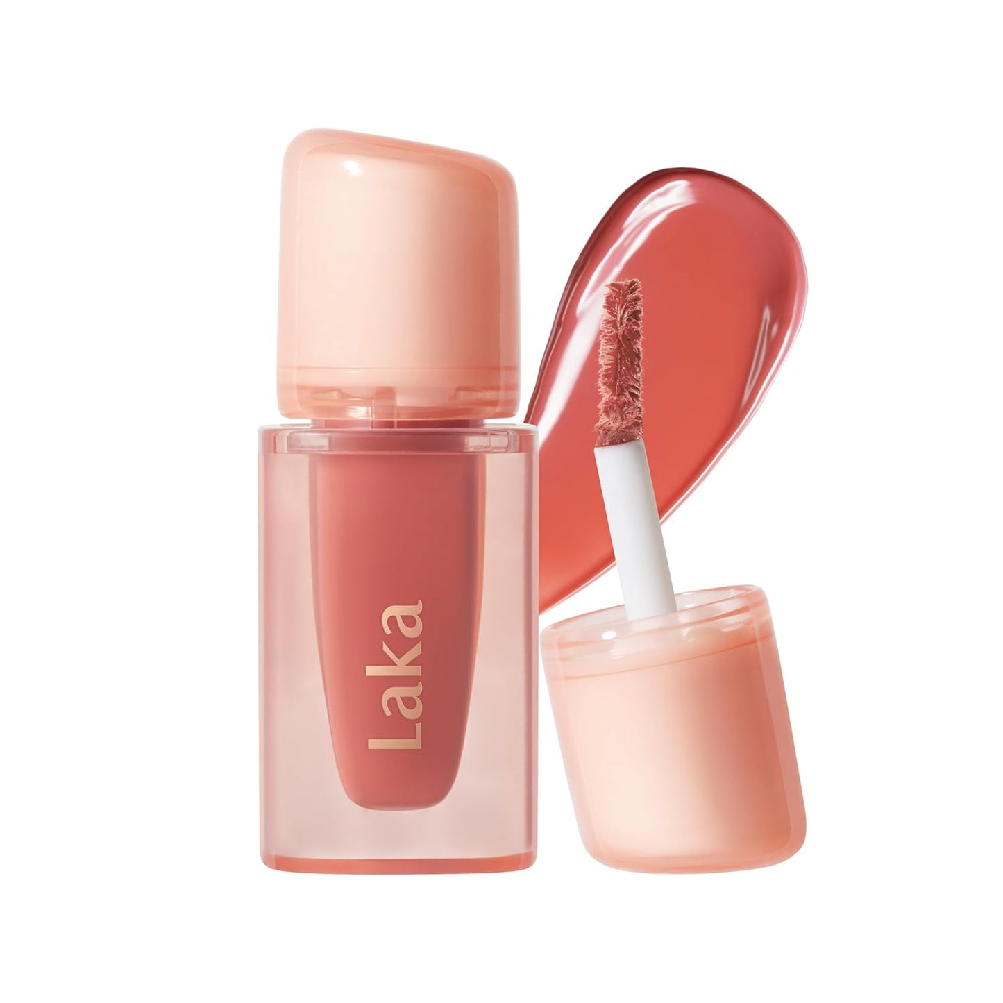 Laka Jelling Nude Gloss Mini, 1.9g/0.07oz, Aceite labial hidratante traslúcido sin manchas, no pegajoso, brillo nutritivo para un aspecto fresco y brillante, vegano, maquillaje de belleza limpia
