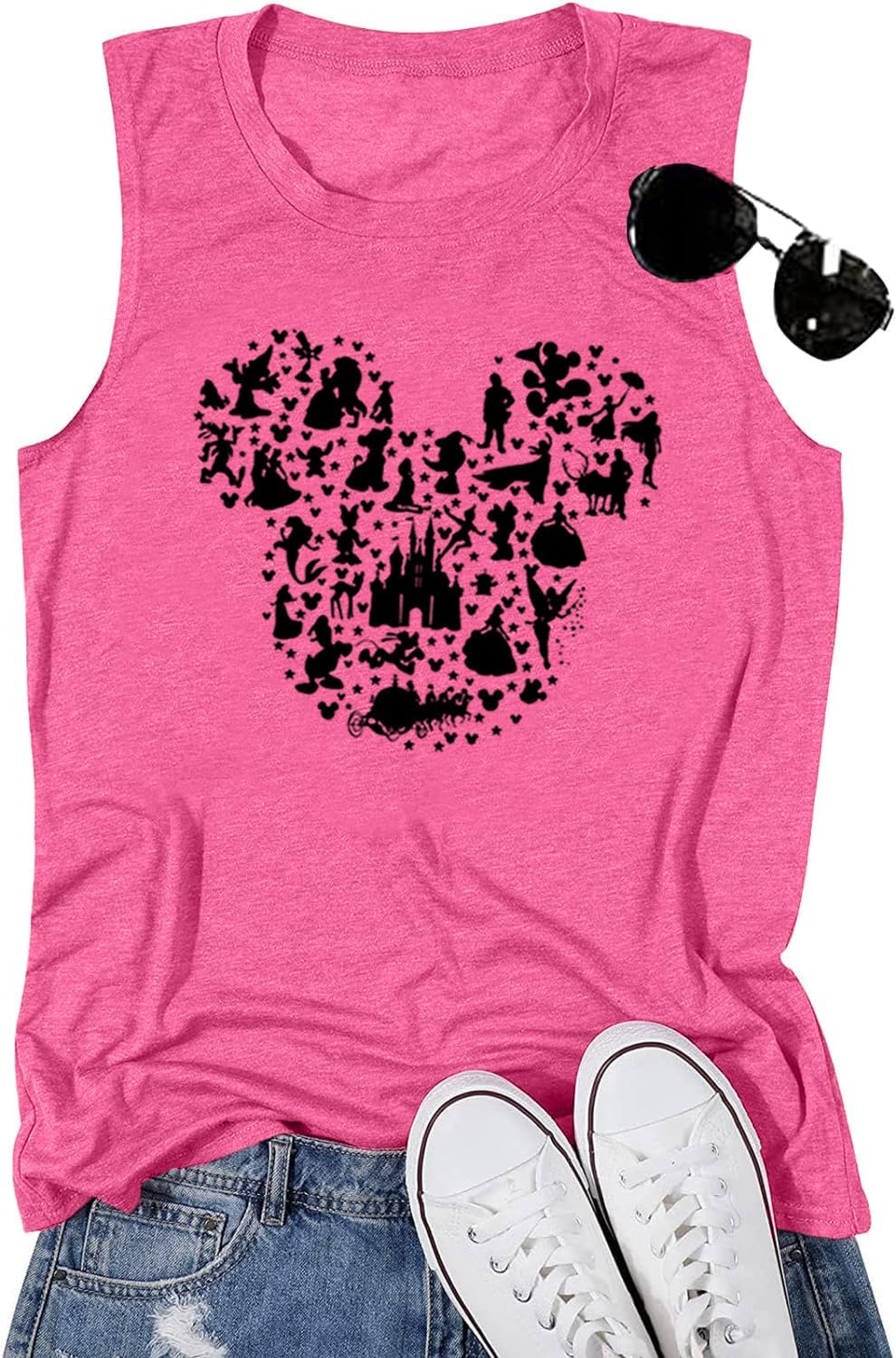 Camiseta de manga corta con diseño de castillo mágico para mujer, diseño de hadas, informal, para vacaciones, vacaciones