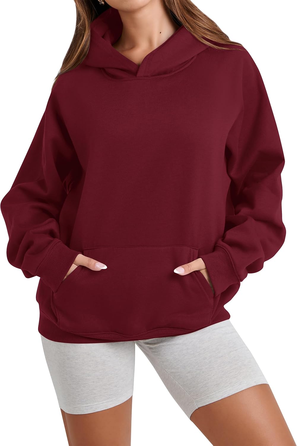 Anoumcy - Sudadera con capucha de camuflaje para mujer, con hoja de arce y forro de vellón, estilo holgado