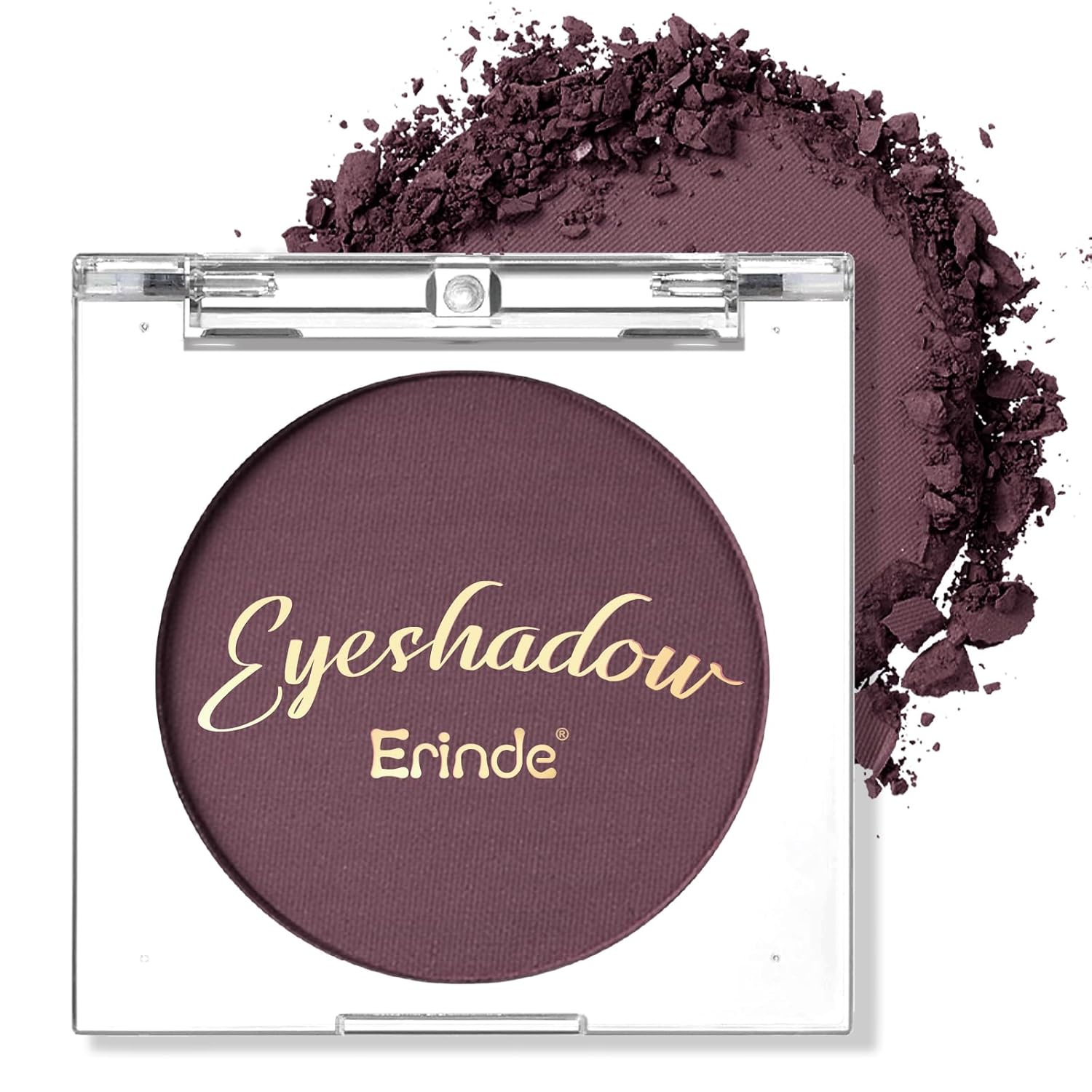 Erinde Paleta de sombra de ojos mate marrón individual, sombra de ojos de terciopelo maquillaje natural compacto en polvo, maquillaje de ojos de larga duración, ultra mezclable, color pigmentado