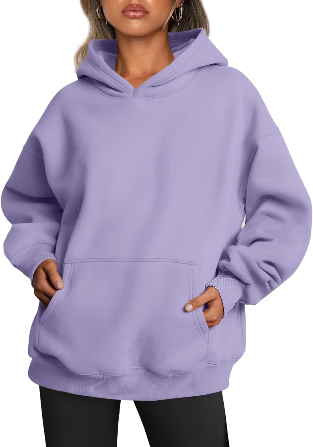 Trendy Queen Sudaderas con capucha de gran tamaño para mujer, sudaderas de felpa para mujer, suéteres de moda de otoño, suéteres de invierno | Gentle Skin Feel, Aesthetic Drop Shoulder, Large Kangaroo Pocket, Seamless Daily Outfit Match